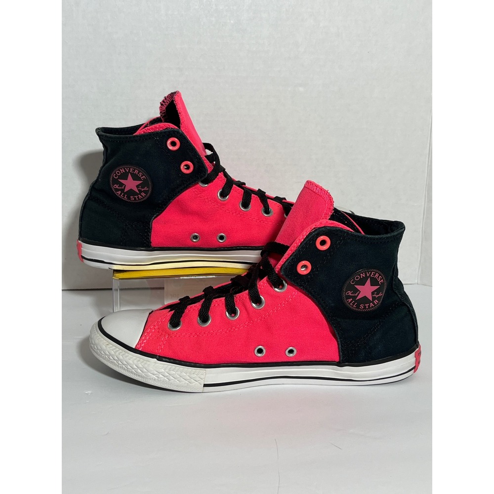Converse Chuck Taylor All Star High Top Neon Pink Black Sneakers Y2K Streetwear